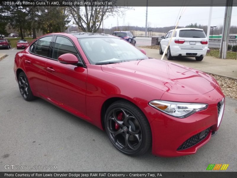 Rosso (Red) Alfa / Black/Tan 2018 Alfa Romeo Giulia Ti AWD