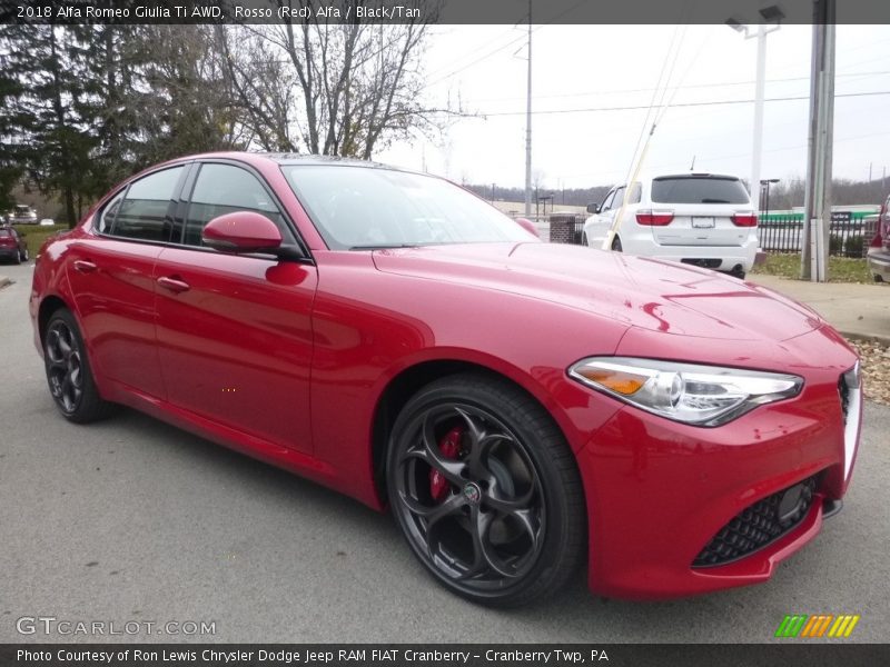 Rosso (Red) Alfa / Black/Tan 2018 Alfa Romeo Giulia Ti AWD