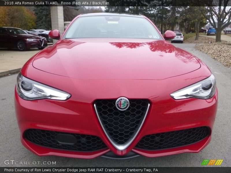 Rosso (Red) Alfa / Black/Tan 2018 Alfa Romeo Giulia Ti AWD