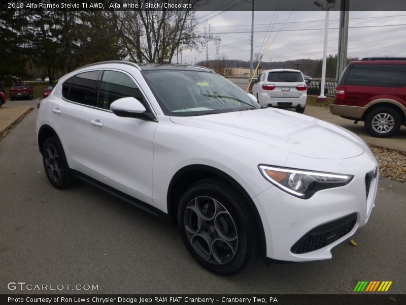 Alfa White / Black/Chocolate 2018 Alfa Romeo Stelvio Ti AWD