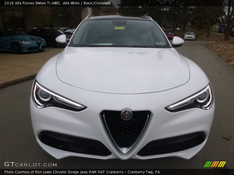 Alfa White / Black/Chocolate 2018 Alfa Romeo Stelvio Ti AWD