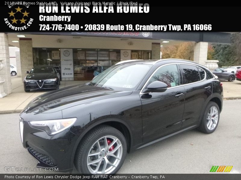 Vulcano (Volcano) Black Metallic / Black/Red 2018 Alfa Romeo Stelvio AWD