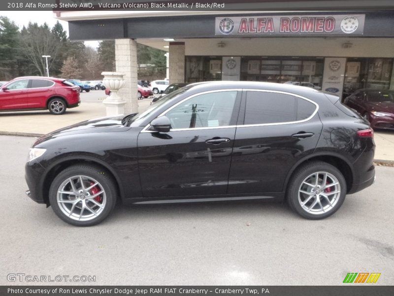 Vulcano (Volcano) Black Metallic / Black/Red 2018 Alfa Romeo Stelvio AWD