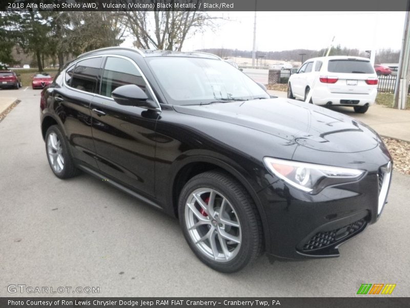 Vulcano (Volcano) Black Metallic / Black/Red 2018 Alfa Romeo Stelvio AWD