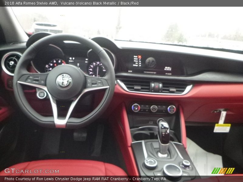 Vulcano (Volcano) Black Metallic / Black/Red 2018 Alfa Romeo Stelvio AWD