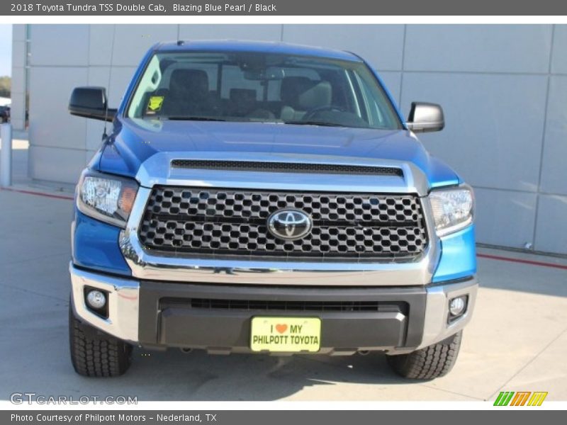 Blazing Blue Pearl / Black 2018 Toyota Tundra TSS Double Cab