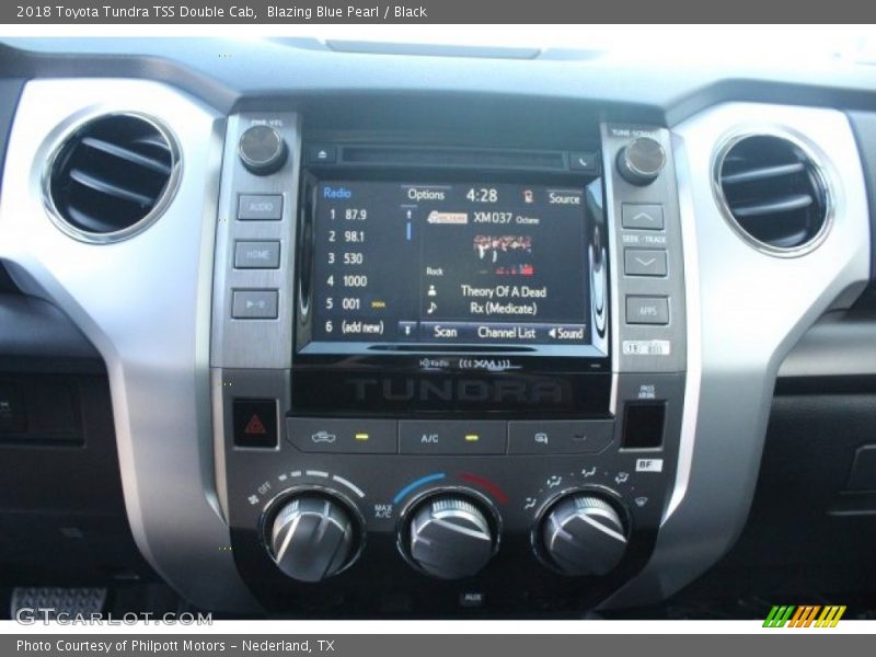 Blazing Blue Pearl / Black 2018 Toyota Tundra TSS Double Cab