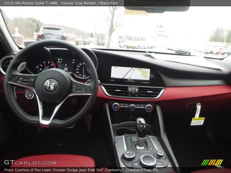 Vesuvio Gray Metallic / Black/Red 2018 Alfa Romeo Giulia Ti AWD