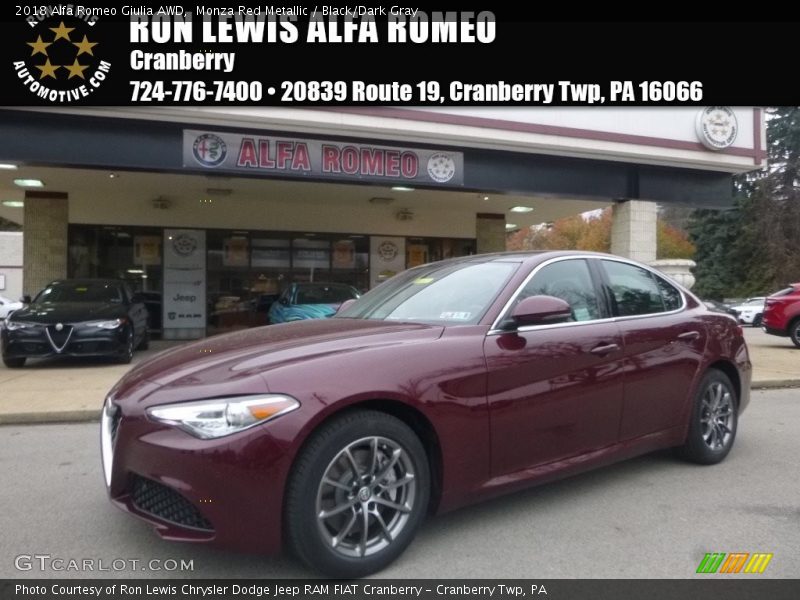 Monza Red Metallic / Black/Dark Gray 2018 Alfa Romeo Giulia AWD