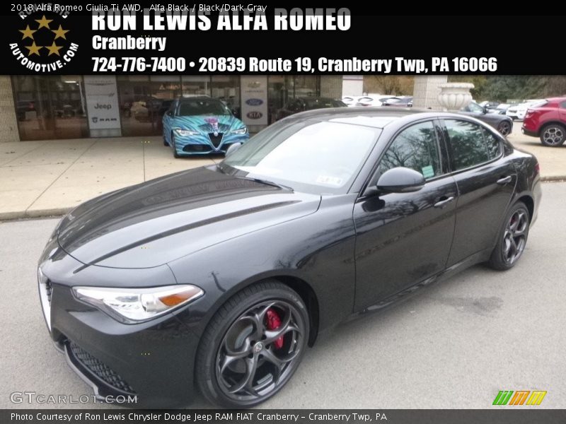 Alfa Black / Black/Dark Gray 2018 Alfa Romeo Giulia Ti AWD