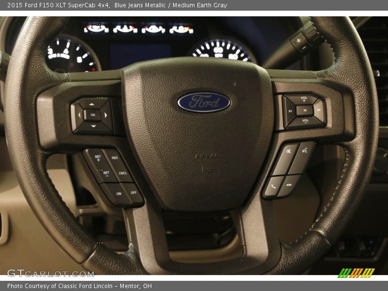 Blue Jeans Metallic / Medium Earth Gray 2015 Ford F150 XLT SuperCab 4x4