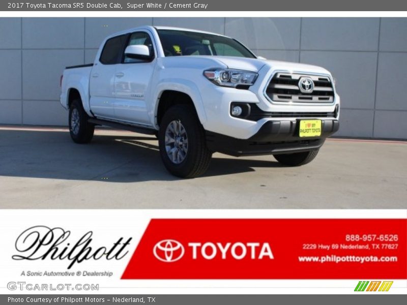 Super White / Cement Gray 2017 Toyota Tacoma SR5 Double Cab