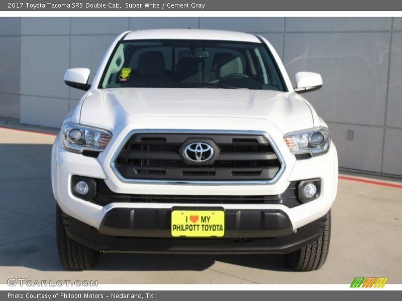 Super White / Cement Gray 2017 Toyota Tacoma SR5 Double Cab