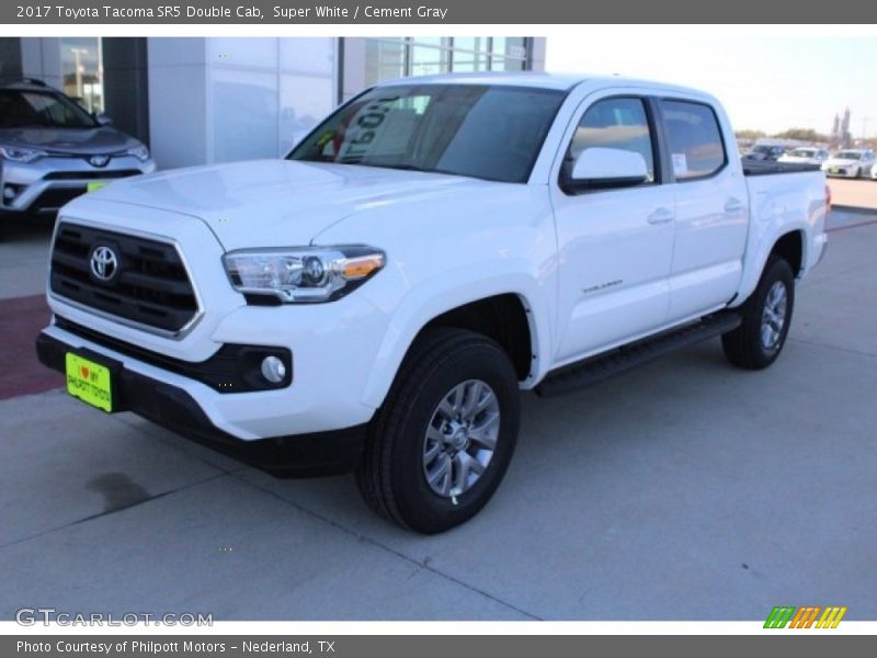 Super White / Cement Gray 2017 Toyota Tacoma SR5 Double Cab