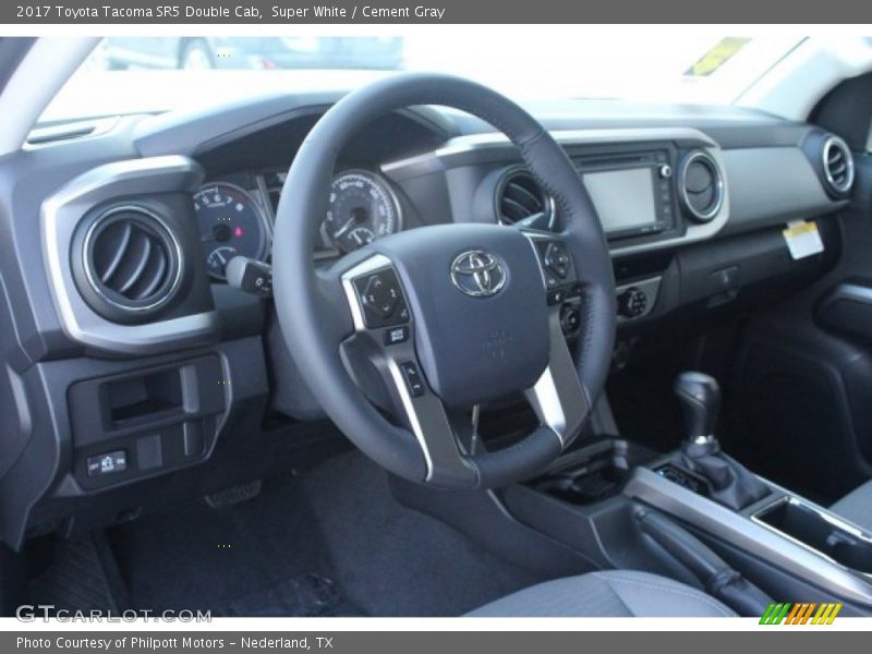 Super White / Cement Gray 2017 Toyota Tacoma SR5 Double Cab