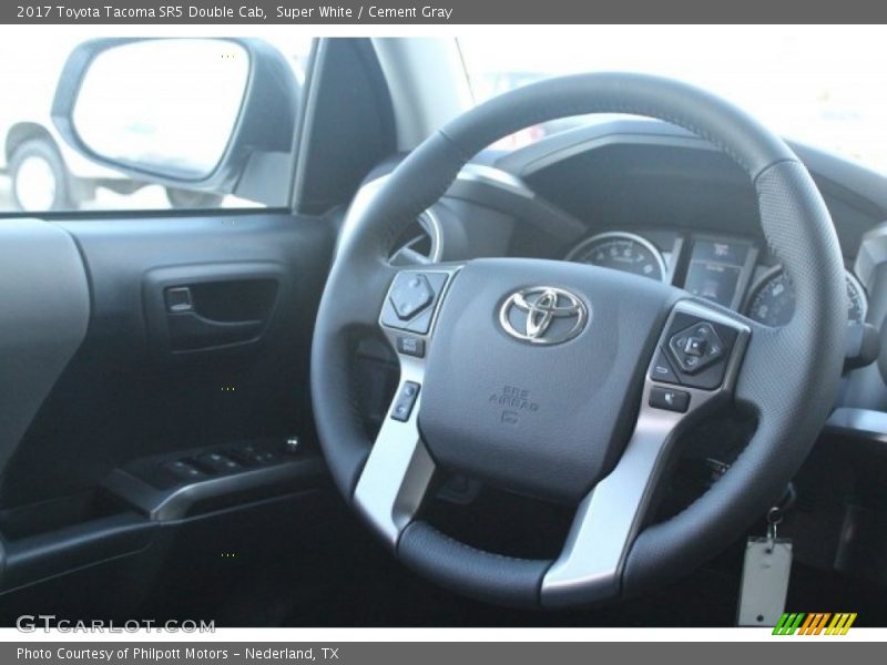 Super White / Cement Gray 2017 Toyota Tacoma SR5 Double Cab