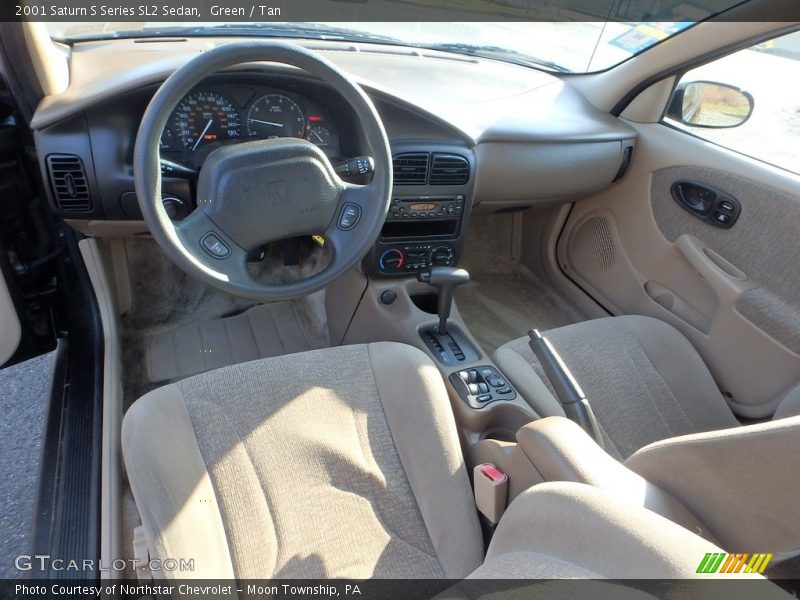 Green / Tan 2001 Saturn S Series SL2 Sedan