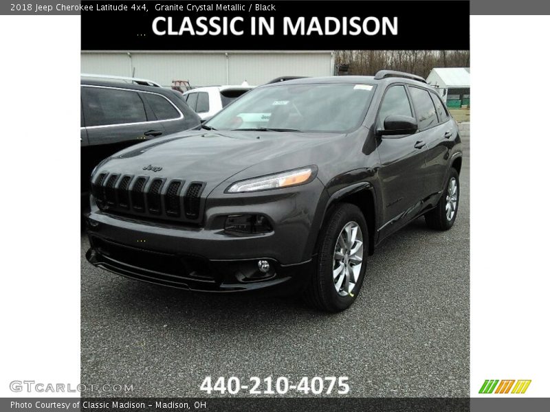Granite Crystal Metallic / Black 2018 Jeep Cherokee Latitude 4x4