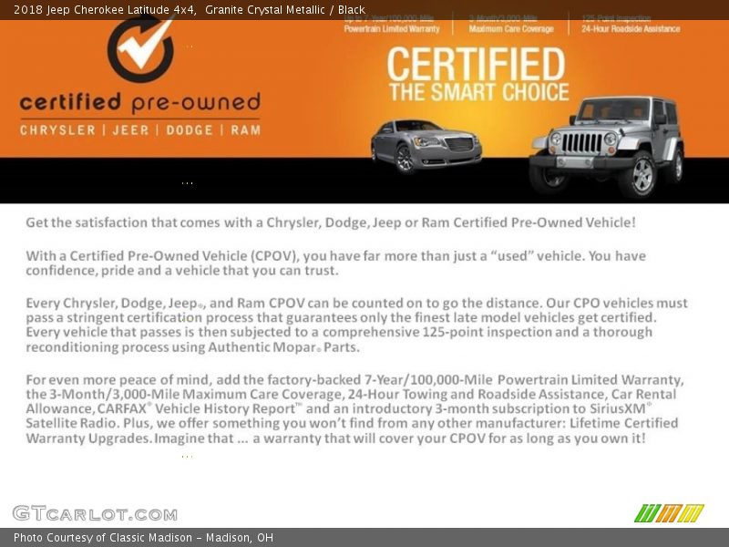 Granite Crystal Metallic / Black 2018 Jeep Cherokee Latitude 4x4