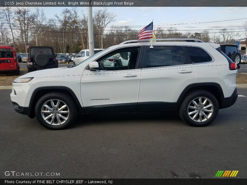 Bright White / Black/Light Frost Beige 2015 Jeep Cherokee Limited 4x4