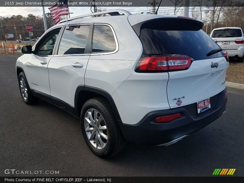 Bright White / Black/Light Frost Beige 2015 Jeep Cherokee Limited 4x4