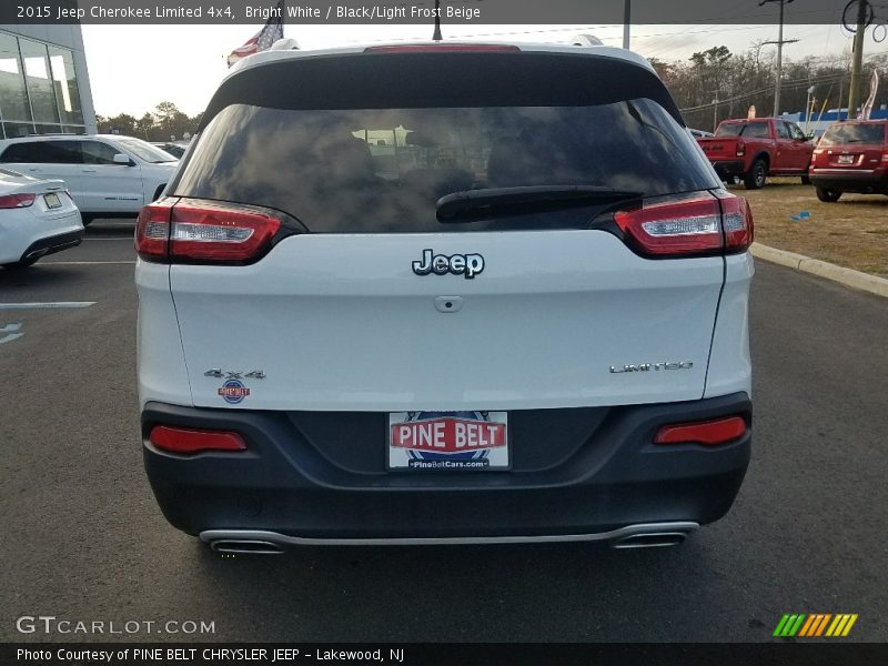 Bright White / Black/Light Frost Beige 2015 Jeep Cherokee Limited 4x4