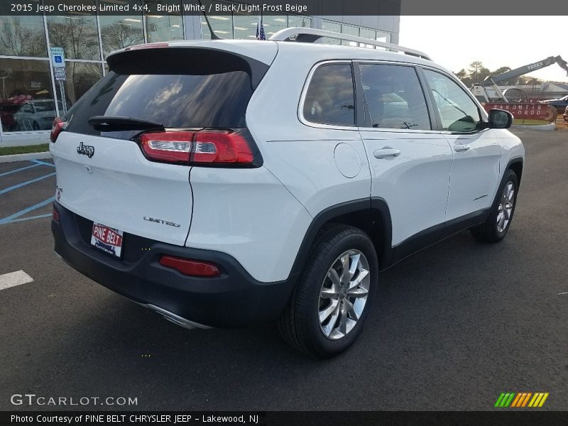 Bright White / Black/Light Frost Beige 2015 Jeep Cherokee Limited 4x4
