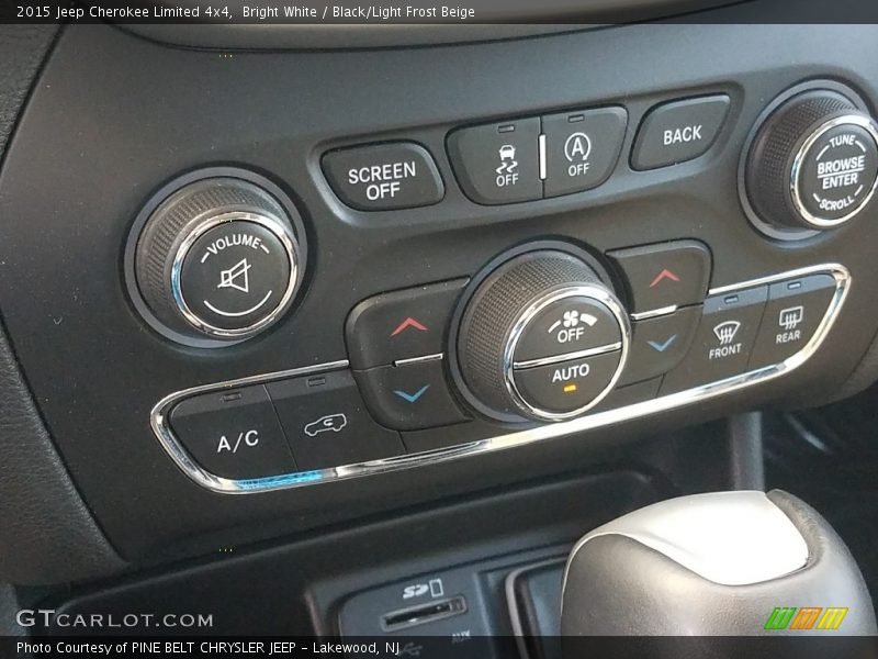 Bright White / Black/Light Frost Beige 2015 Jeep Cherokee Limited 4x4