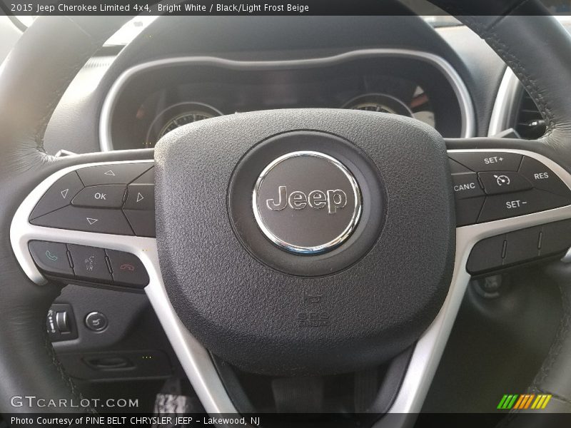 Bright White / Black/Light Frost Beige 2015 Jeep Cherokee Limited 4x4