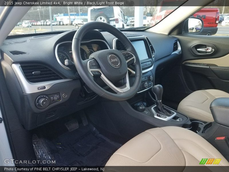 Bright White / Black/Light Frost Beige 2015 Jeep Cherokee Limited 4x4