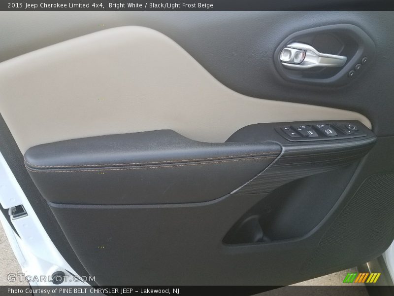 Bright White / Black/Light Frost Beige 2015 Jeep Cherokee Limited 4x4
