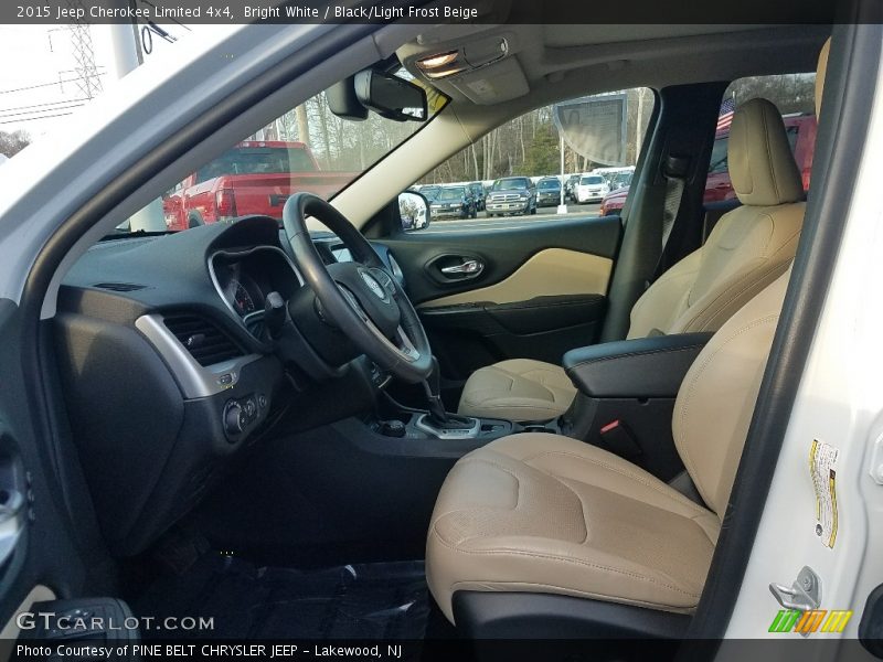 Bright White / Black/Light Frost Beige 2015 Jeep Cherokee Limited 4x4