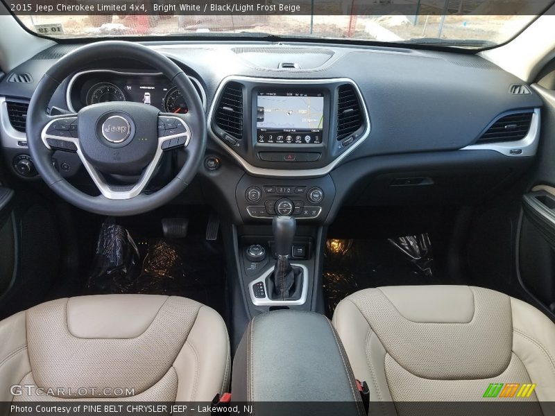 Bright White / Black/Light Frost Beige 2015 Jeep Cherokee Limited 4x4