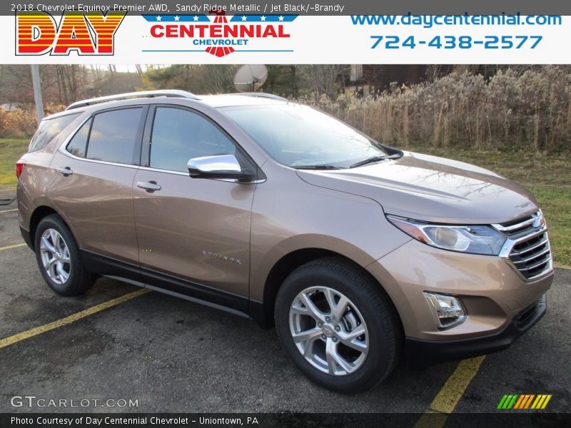 Sandy Ridge Metallic / Jet Black/­Brandy 2018 Chevrolet Equinox Premier AWD
