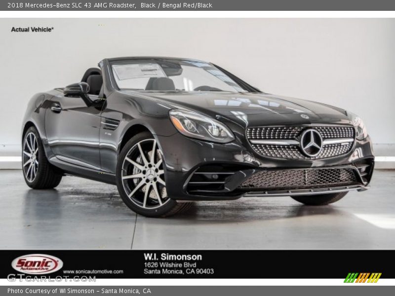 Black / Bengal Red/Black 2018 Mercedes-Benz SLC 43 AMG Roadster