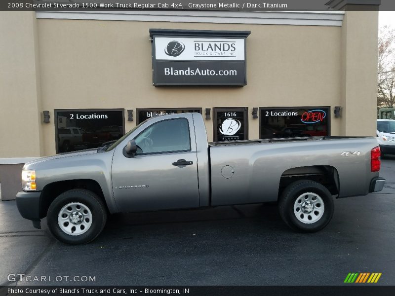 Graystone Metallic / Dark Titanium 2008 Chevrolet Silverado 1500 Work Truck Regular Cab 4x4