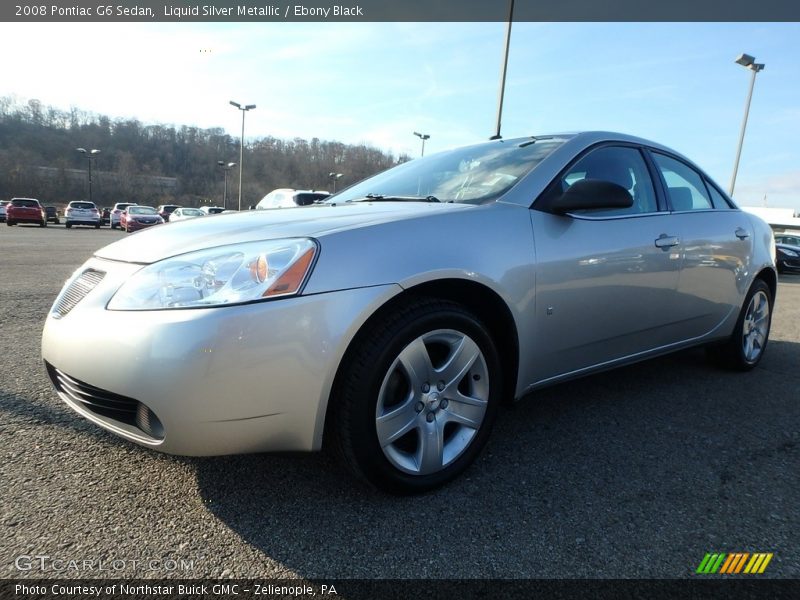 Liquid Silver Metallic / Ebony Black 2008 Pontiac G6 Sedan