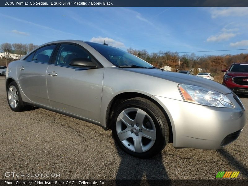 Liquid Silver Metallic / Ebony Black 2008 Pontiac G6 Sedan