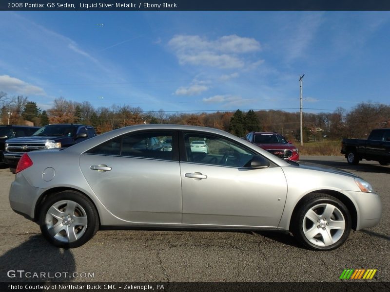 Liquid Silver Metallic / Ebony Black 2008 Pontiac G6 Sedan
