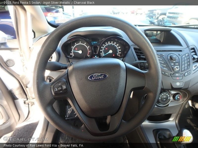 Ingot Silver Metallic / Charcoal Black 2015 Ford Fiesta S Sedan
