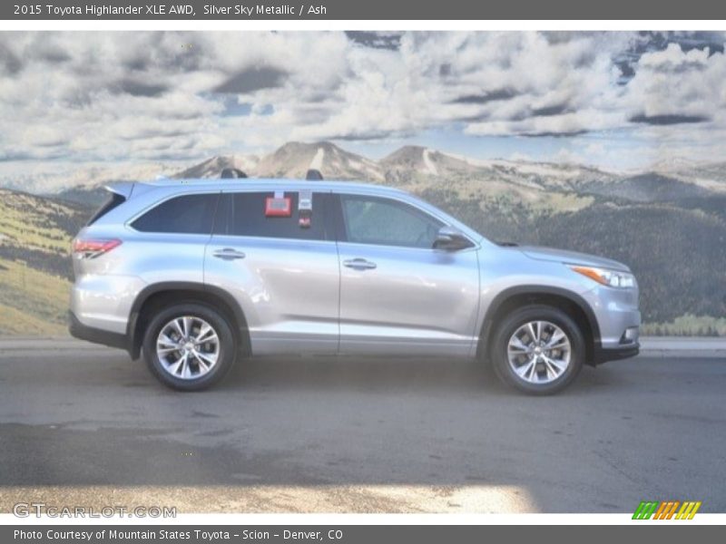 Silver Sky Metallic / Ash 2015 Toyota Highlander XLE AWD