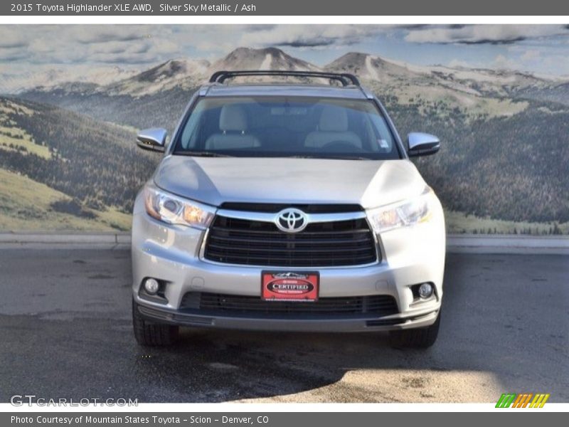 Silver Sky Metallic / Ash 2015 Toyota Highlander XLE AWD