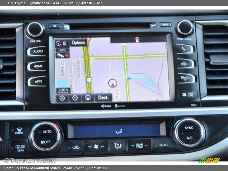 Silver Sky Metallic / Ash 2015 Toyota Highlander XLE AWD