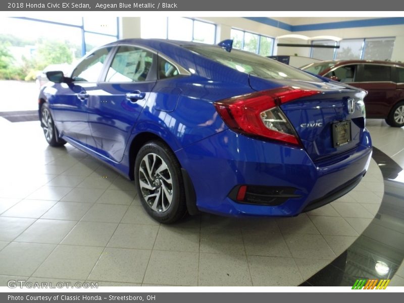 Aegean Blue Metallic / Black 2018 Honda Civic EX Sedan