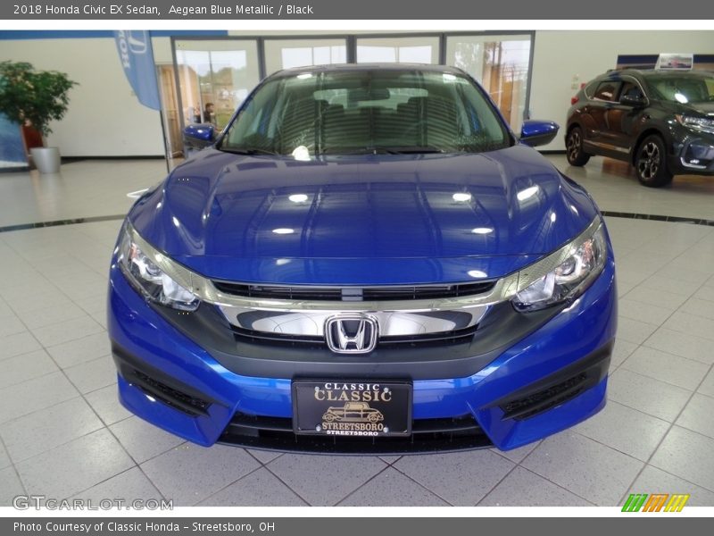 Aegean Blue Metallic / Black 2018 Honda Civic EX Sedan