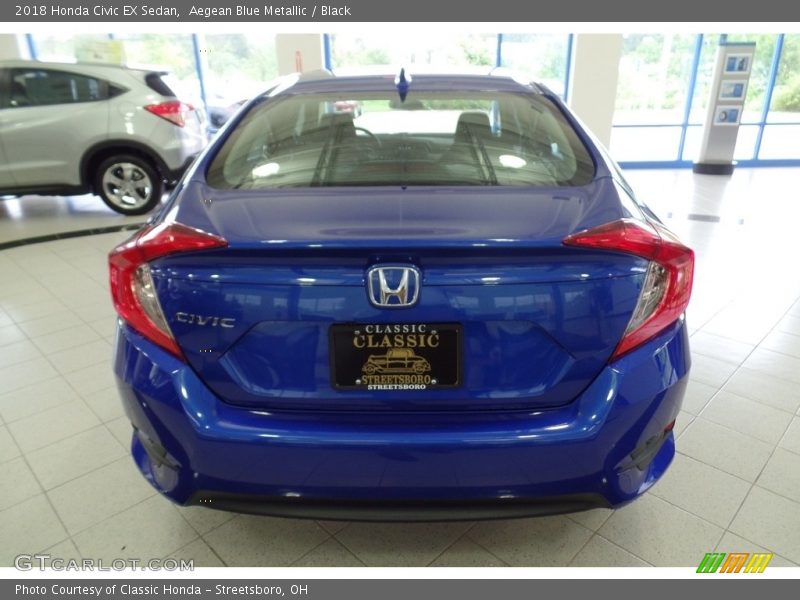 Aegean Blue Metallic / Black 2018 Honda Civic EX Sedan