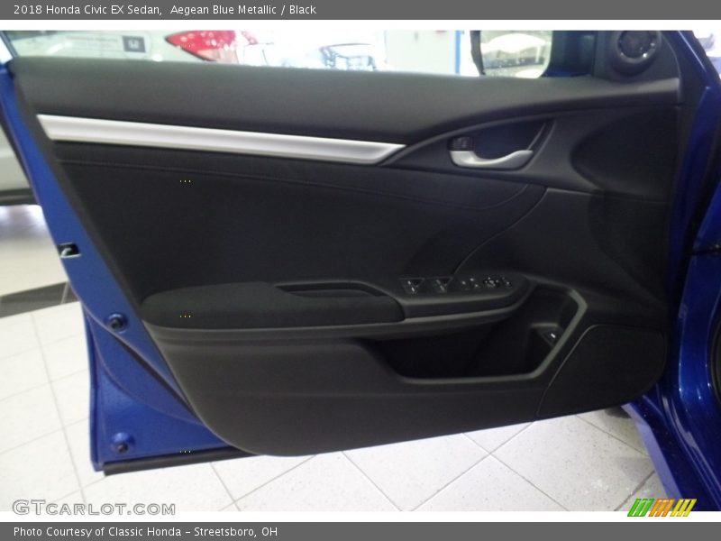 Aegean Blue Metallic / Black 2018 Honda Civic EX Sedan