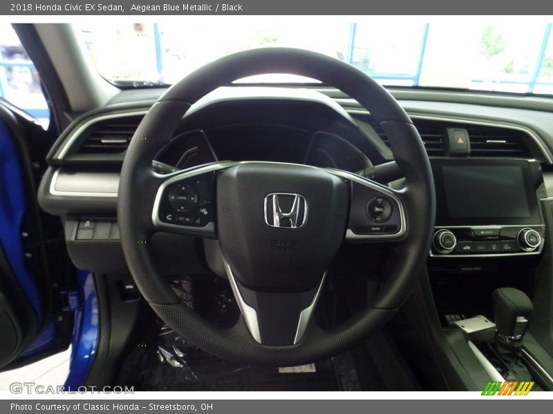 Aegean Blue Metallic / Black 2018 Honda Civic EX Sedan