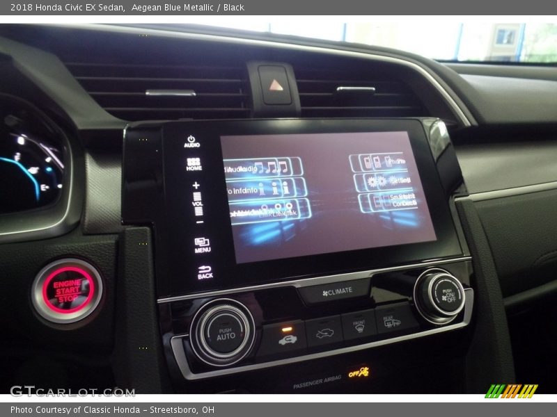 Aegean Blue Metallic / Black 2018 Honda Civic EX Sedan