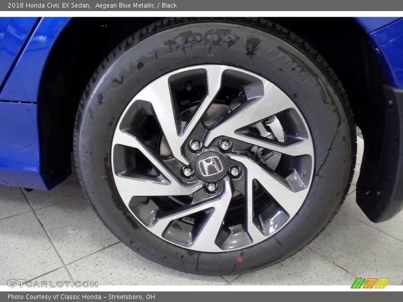 Aegean Blue Metallic / Black 2018 Honda Civic EX Sedan